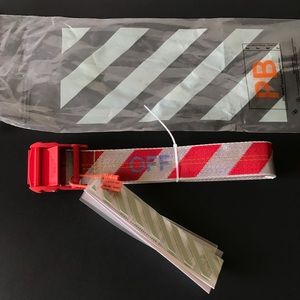 Off-White Diag Off Industrial belt Red and white